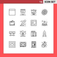 16 Creative Icons Modern Signs and Symbols of wallet task chart production management Editable Vector Design Elements