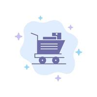 Cart Shopping Basket Blue Icon on Abstract Cloud Background vector