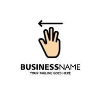Hand Hand Cursor Up Left Business Logo Template Flat Color vector