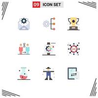 9 User Interface Flat Color Pack of modern Signs and Symbols of health patient trophy cloning winner Editable Vector Design Elements