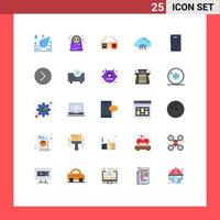 25 Thematic Vector Flat Colors and Editable Symbols of smart phone network glasses hosting computing Editable Vector Design Elements