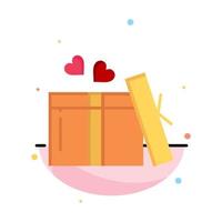 Gift Love Heart Wedding Business Logo Template Flat Color vector
