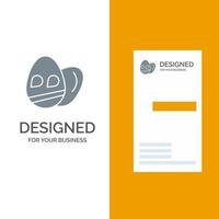 Egg Easter Holiday Grey Logo Design and Business Card Template vector