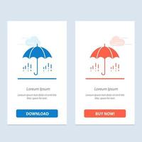 Umbrella Rain Weather Spring  Blue and Red Download and Buy Now web Widget Card Template vector