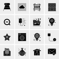 16 iconos de negocios universales vector ilustración de icono creativo para usar en proyectos relacionados con la web y dispositivos móviles