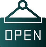 Cafe Open Sign Vector Icon Design