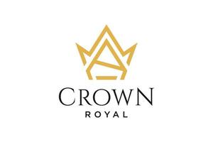 initial logo letter R with crown vector symbol illustration design