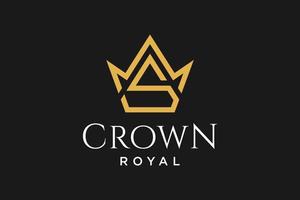 initial logo letter S with crown vector symbol illustration design