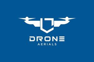 plantilla de diseño de logotipo de letra l drone. vector de icono de drone de fotografía. diseño creativo. ilustración