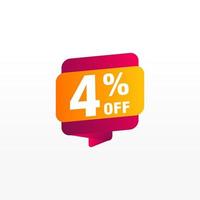 4 discount, Sales Vector badges for Labels, , Stickers, Banners, Tags, Web Stickers, New offer. Discount origami sign banner