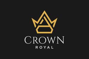 initial logo letter D with crown vector symbol illustration design