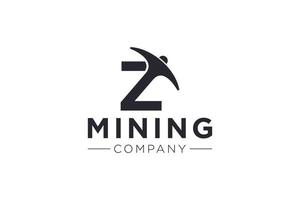 Ilustración de vector de plantilla de diseño de icono de logotipo de minería de letra z
