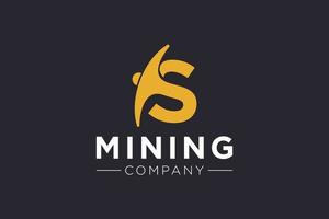 Letter S Mining logo icon design template vector illustration
