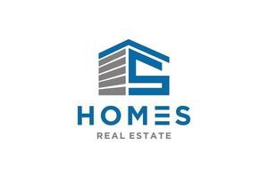 Letter S for Real Estate Remodeling Logo. Construction Architecture Building Logo Design Template Element. vector