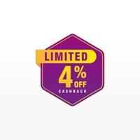 4 discount, Sales Vector badges for Labels, , Stickers, Banners, Tags, Web Stickers, New offer. Discount origami sign banner