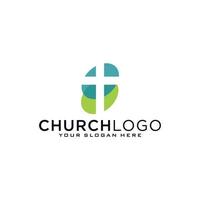 Church logo. Christian symbols. The Cross of Jesus, the fire of the Holy Spirit and the dove. vector