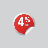 4 discount, Sales Vector badges for Labels, , Stickers, Banners, Tags, Web Stickers, New offer. Discount origami sign banner