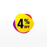 4 discount, Sales Vector badges for Labels, , Stickers, Banners, Tags, Web Stickers, New offer. Discount origami sign banner