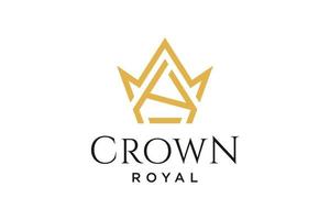 initial logo letter K with crown vector symbol illustration