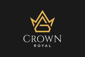 initial logo letter G with crown vector symbol illustration design