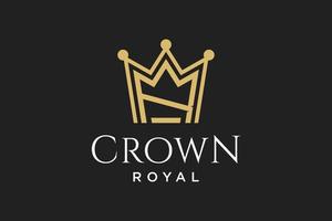 initial logo letter R with crown vector symbol illustration design