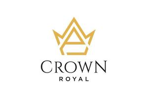 initial logo letter P with crown vector symbol illustration