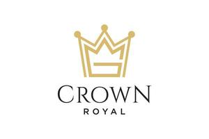 initial logo letter G with crown vector symbol illustration design