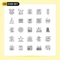 Group of 25 Lines Signs and Symbols for scale police wreath people medal Editable Vector Design Elements