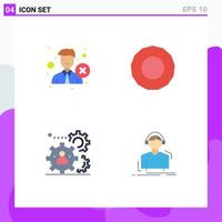 Pictogram Set of 4 Simple Flat Icons of delete production recruitment bonus teamwork Editable Vector Design Elements