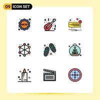 Set of 9 Modern UI Icons Symbols Signs for web data musical analytics speech Editable Vector Design Elements