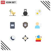 paquete de iconos de vector de stock de 9 signos y símbolos de línea para elementos de diseño de vector editable de grano de paquete de peso de Internet de escudo