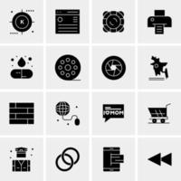 16 iconos de negocios universales vector ilustración de icono creativo para usar en proyectos relacionados con la web y dispositivos móviles