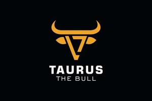 logotipo de letra l, logotipo de toro, logotipo de toro de cabeza, elemento de plantilla de diseño de logotipo de monograma vector