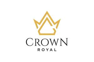 initial logo letter C with crown vector symbol illustration design