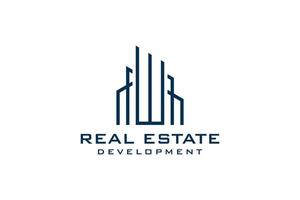 Letter W for Real Estate Remodeling Logo. Construction Architecture Building Logo Design Template Element. vector