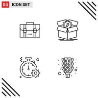 Universal Icon Symbols Group of 4 Modern Filledline Flat Colors of backpack business office productivity fast Editable Vector Design Elements