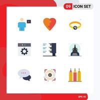 Set of 9 Modern UI Icons Symbols Signs for holiday traffic light bracelet traffic mac Editable Vector Design Elements