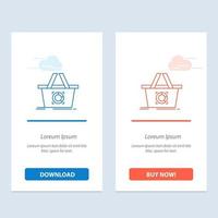 Cart Add To Cart Basket Shopping  Blue and Red Download and Buy Now web Widget Card Template vector