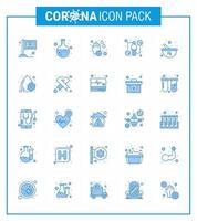 25 Blue viral Virus corona icon pack such as herbal viral soap intect host viral coronavirus 2019nov disease Vector Design Elements