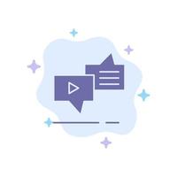 conexión de chat marketing mensajería voz icono azul sobre fondo de nube abstracta vector