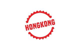 caucho de sello de hong kong con estilo grunge sobre fondo blanco vector