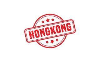 HONGKONG stamp rubber with grunge style on white background vector