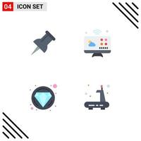 Mobile Interface Flat Icon Set of 4 Pictograms of marker exercise connections carnival sports Editable Vector Design Elements