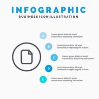 Document File Basic Ui Line icon with 5 steps presentation infographics Background vector