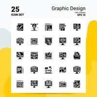 25 conjunto de iconos de diseño gráfico 100 archivos editables eps 10 ideas de concepto de logotipo de empresa diseño de icono de glifo sólido vector