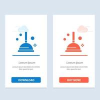 Cleaning Improvement Plunger  Blue and Red Download and Buy Now web Widget Card Template vector