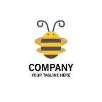 Bee Insect Beetle Bug Ladybird Ladybug Business Logo Template Flat Color vector