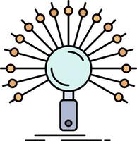 Data information informational network retrieval Flat Color Icon Vector