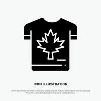 Shirt Autumn Canada Leaf Maple solid Glyph Icon vector