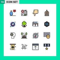 Stock Vector Icon Pack of 16 Line Signs and Symbols for seo tag close over hand Editable Creative Vector Design Elements